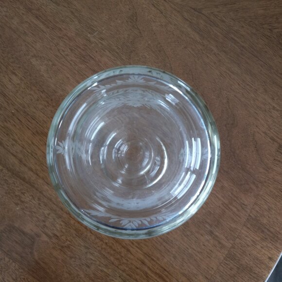 Vintage Antique Clear Etched Glass Crystal Decanter Floral - Picture 9 of 12